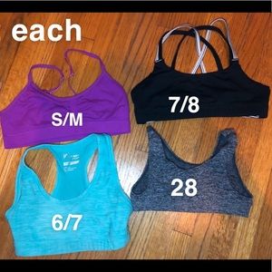 Girls Sports Bra Lot